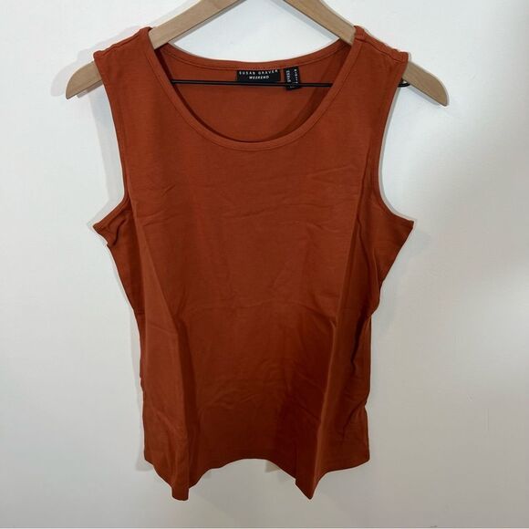 New Susan Graver Weekend Solid & Striped Cotton Modal Set of 2 Tops | Size M - Picture 7 of 13